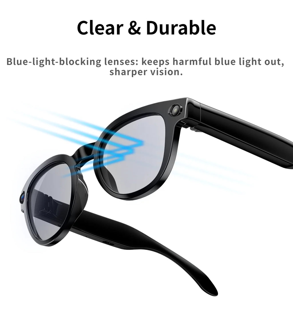 2026 AI Smart Glasses Translation Glasses 800W Pixel Camera Photo Video Recording WIFI Bluetooth 5.4 Waterproof Smart Sunglasses